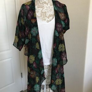 LLR Shirley Cover-Up Black with Flowers